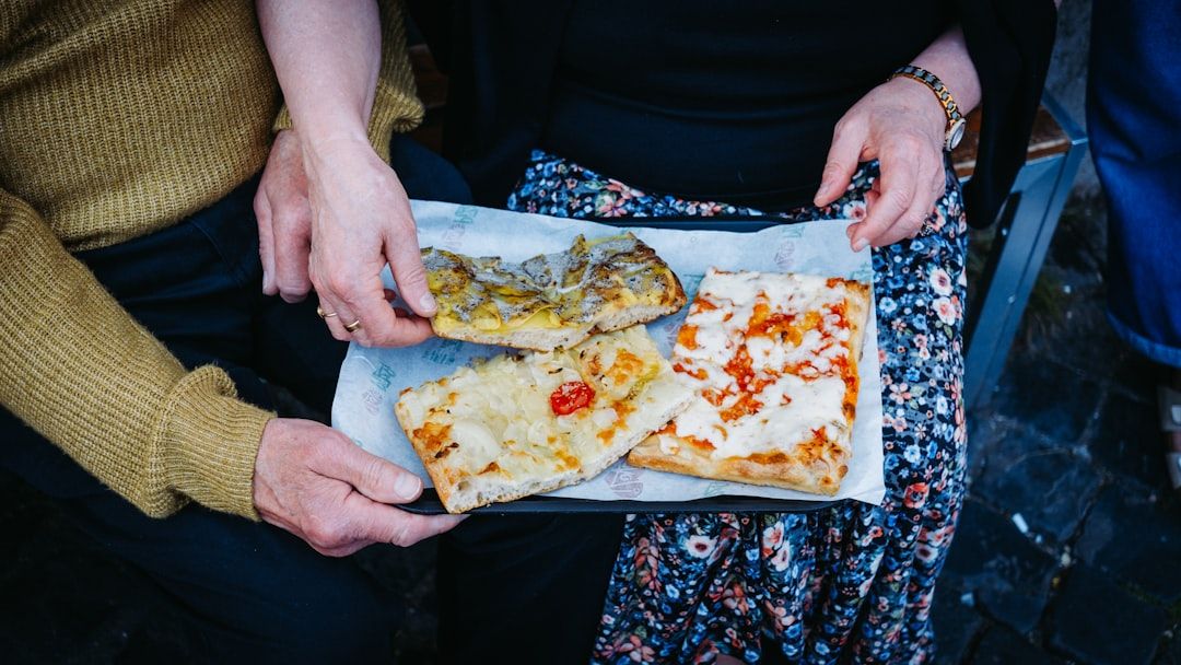 Roman food with pizza and gelato